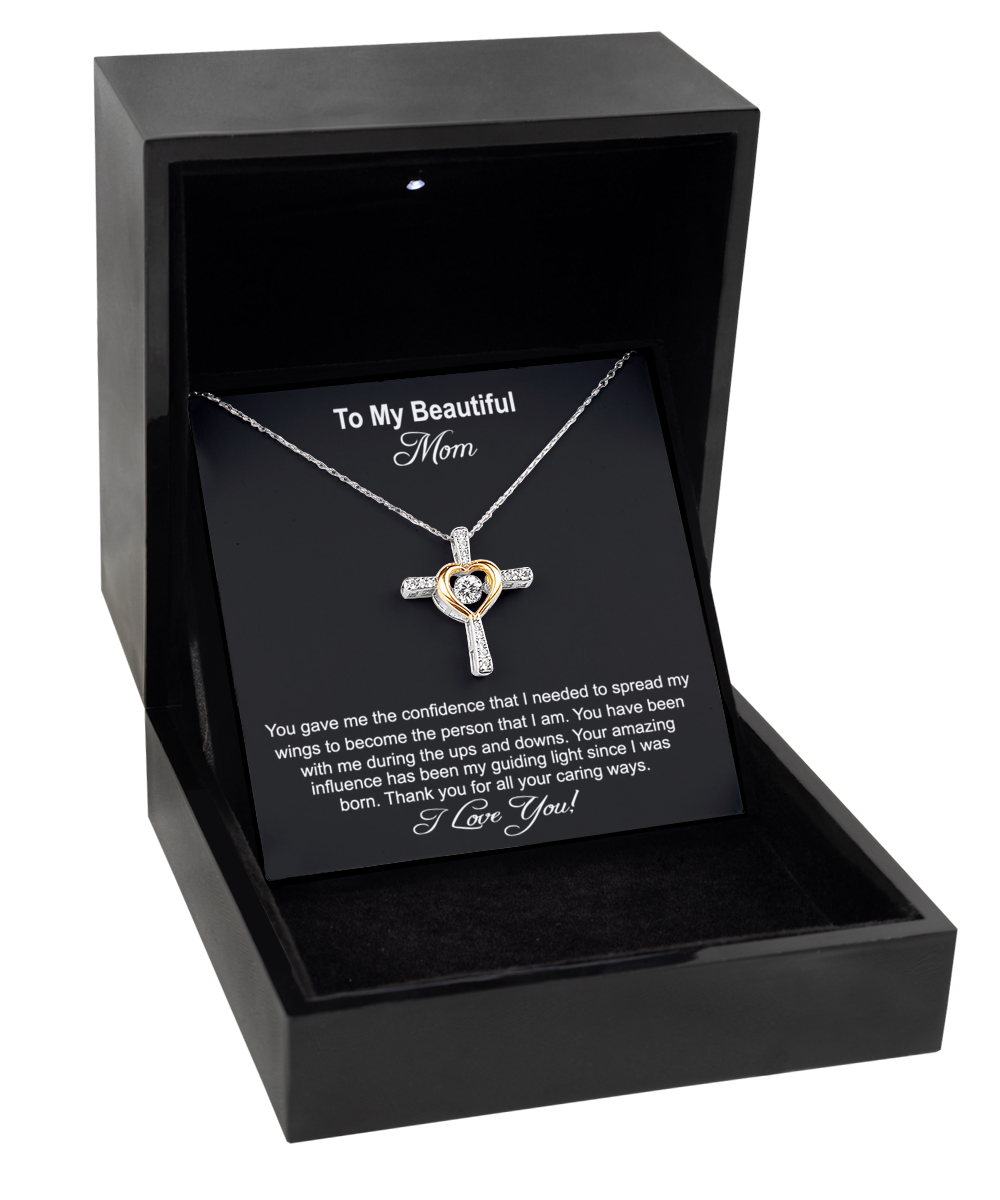 To My Beautiful Mom, Mom Gift, Mom Necklace, Cross Necklace, Gift From Daughter, Gift From Son, Mother's Day Gift, jewelry