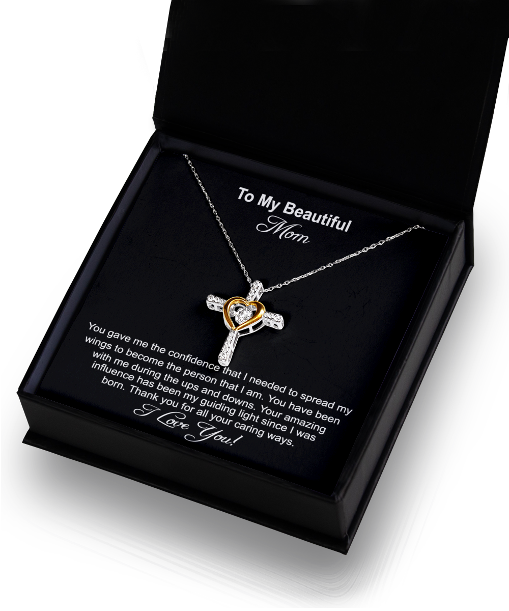 To My Beautiful Mom, Mom Gift, Mom Necklace, Cross Necklace, Gift From Daughter, Gift From Son, Mother's Day Gift, jewelry