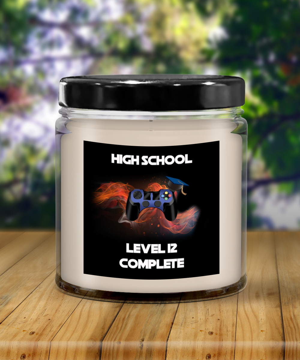 High School Gamer Graduation, Level 12 Complete, High School Graduation Gift, Graduation Candle, Senior Gamer Gift