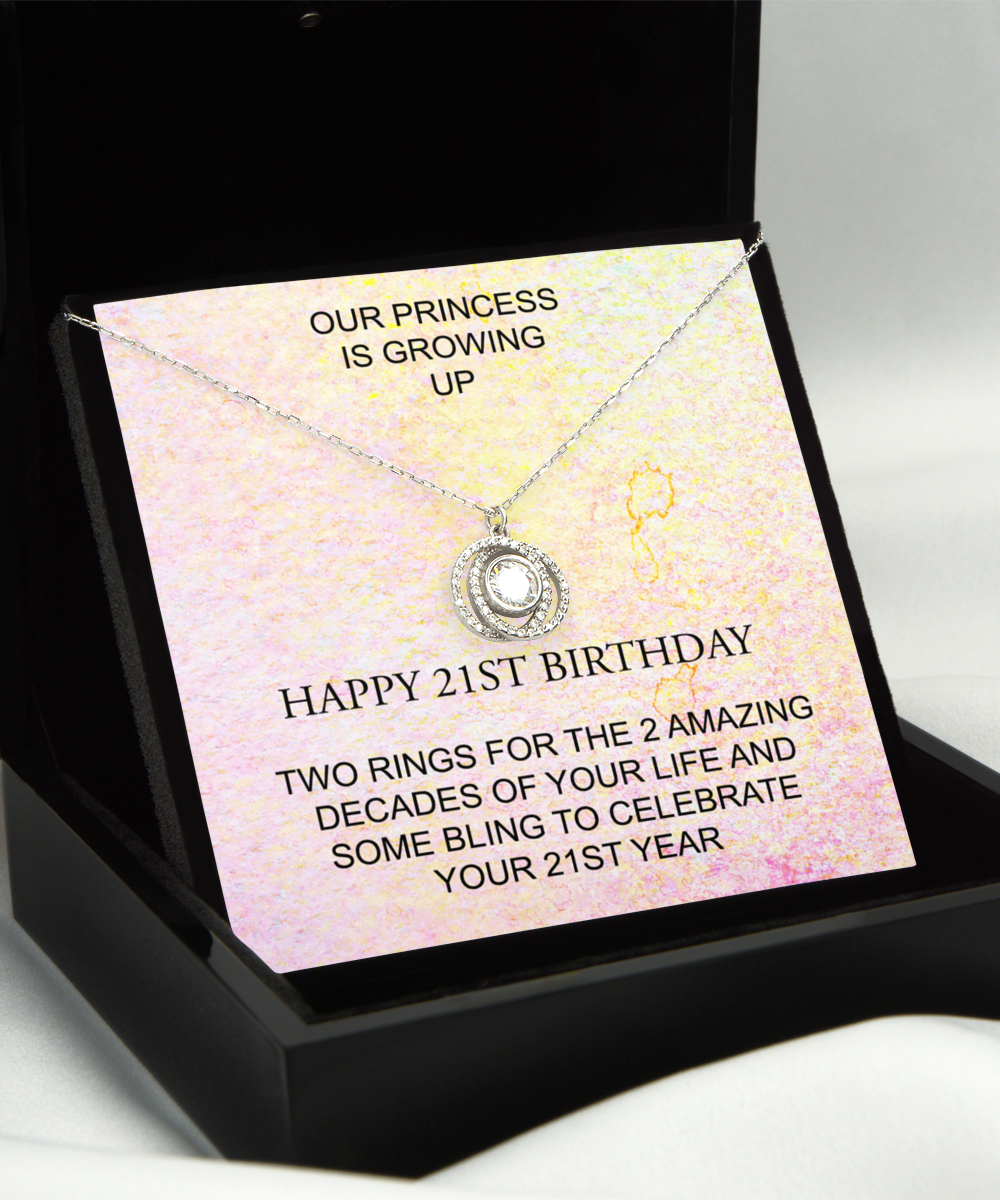 21st Birthday Gift For Her, 21 Birthday Silver Necklace, Gift for Daughters 21st