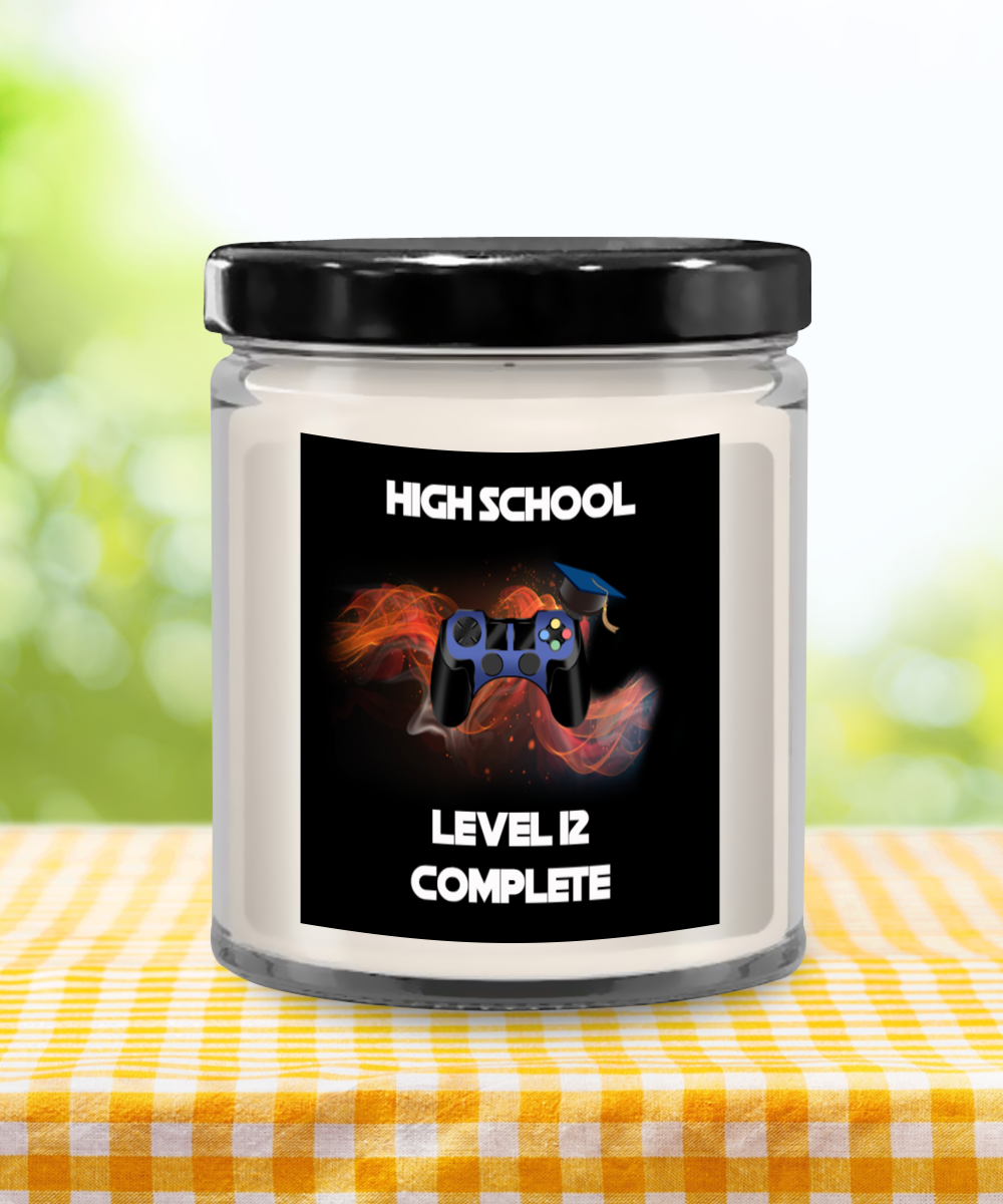 High School Gamer Graduation, Level 12 Complete, High School Graduation Gift, Graduation Candle, Senior Gamer Gift