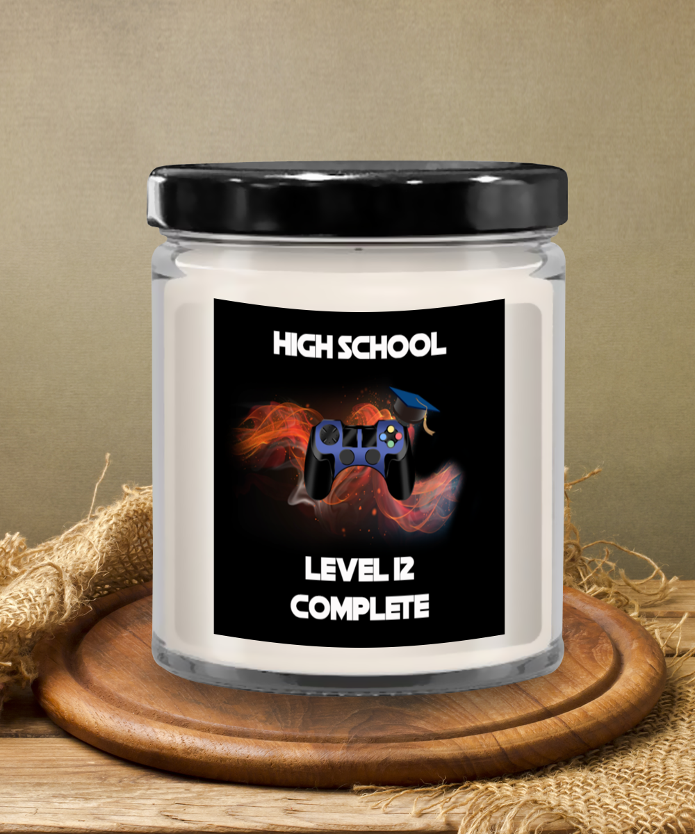 High School Gamer Graduation, Level 12 Complete, High School Graduation Gift, Graduation Candle, Senior Gamer Gift